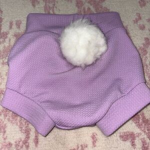 Easter Bunny Bummy Lilac with White Pom-Pom Baby Bloomers - Baby Girl OS